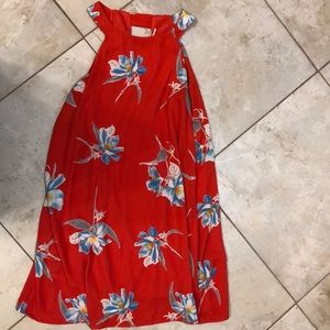 Red floral dress